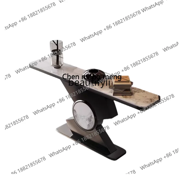 

Entry entrance table is opposite the door entrance desk light luxury corridor wall narrow table stainless steel high-end foyer