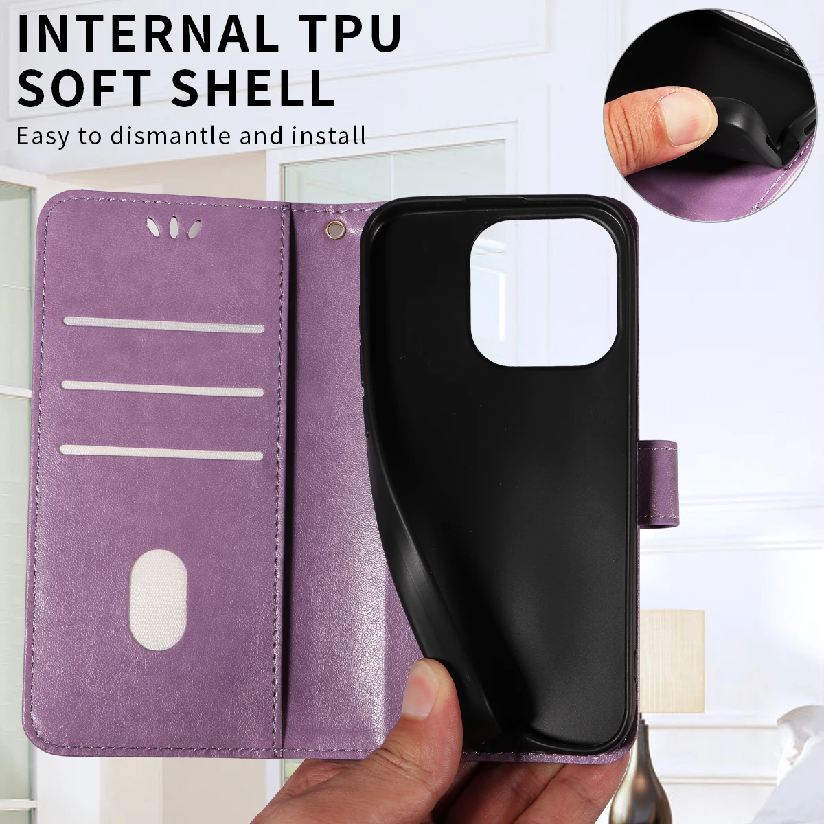 For Samsung Galaxy A13 Clamshell Wallet Embossed Phone Case image 6