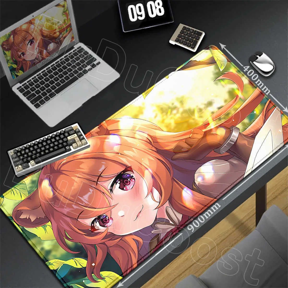 Anti-slip Rubber Base Table Carpet Laptop Office Keyboard Mouse Pad Anime The Rising of the Shield Hero Kawaii Raphtalia Mauspad