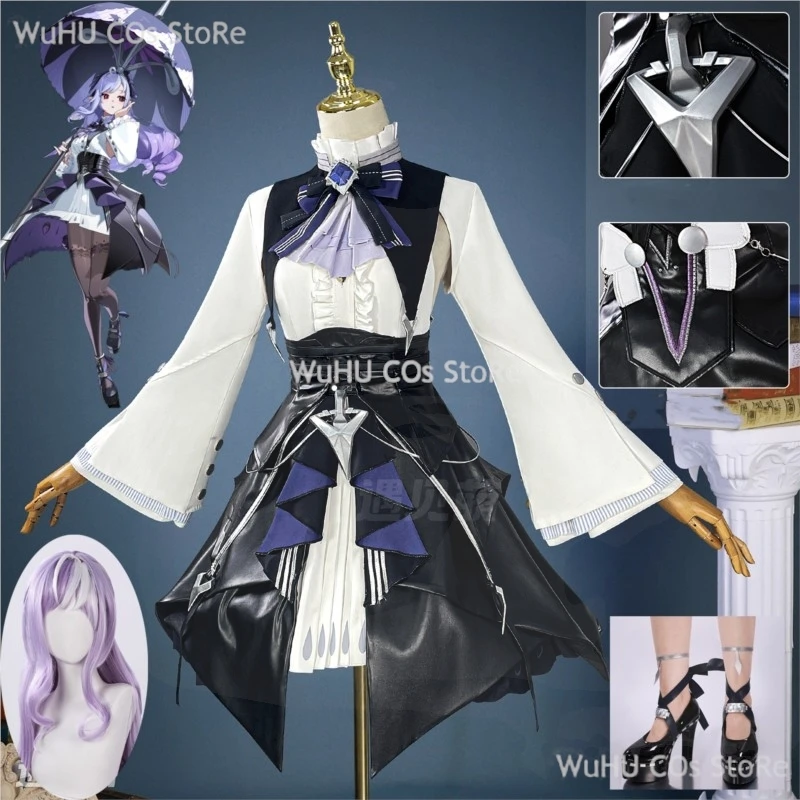 Vivian Cosplay Costume Dress Game Zenless Zone Zero ZZZ Mockingbird Vivian Cosplay Wig Shoes Full Set Women Halloween Roleplay