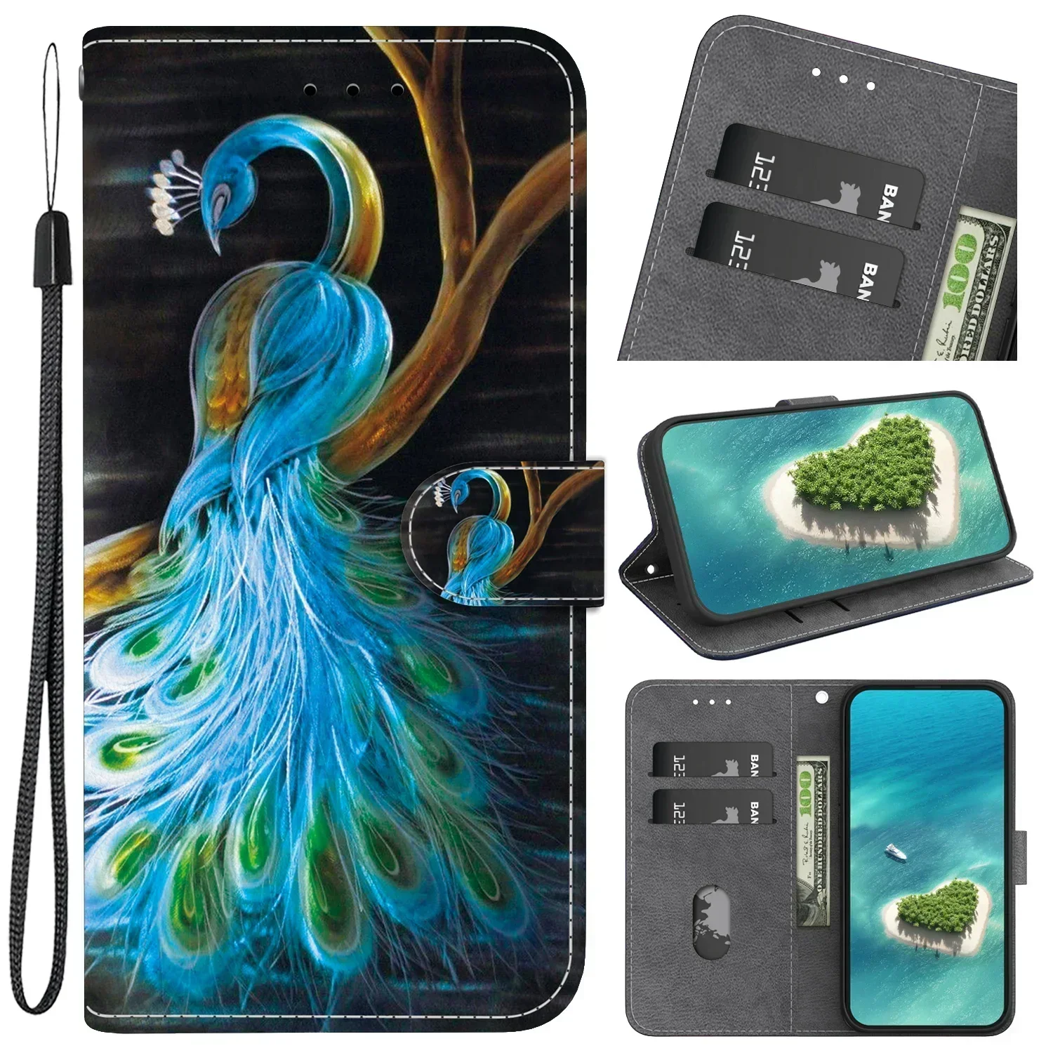 Fundas para Honor 200 90 80 70 50 Pro Lite SE Plus 5G Play 60 funda coque Flip Wallet fundas de teléfono Sunjolly