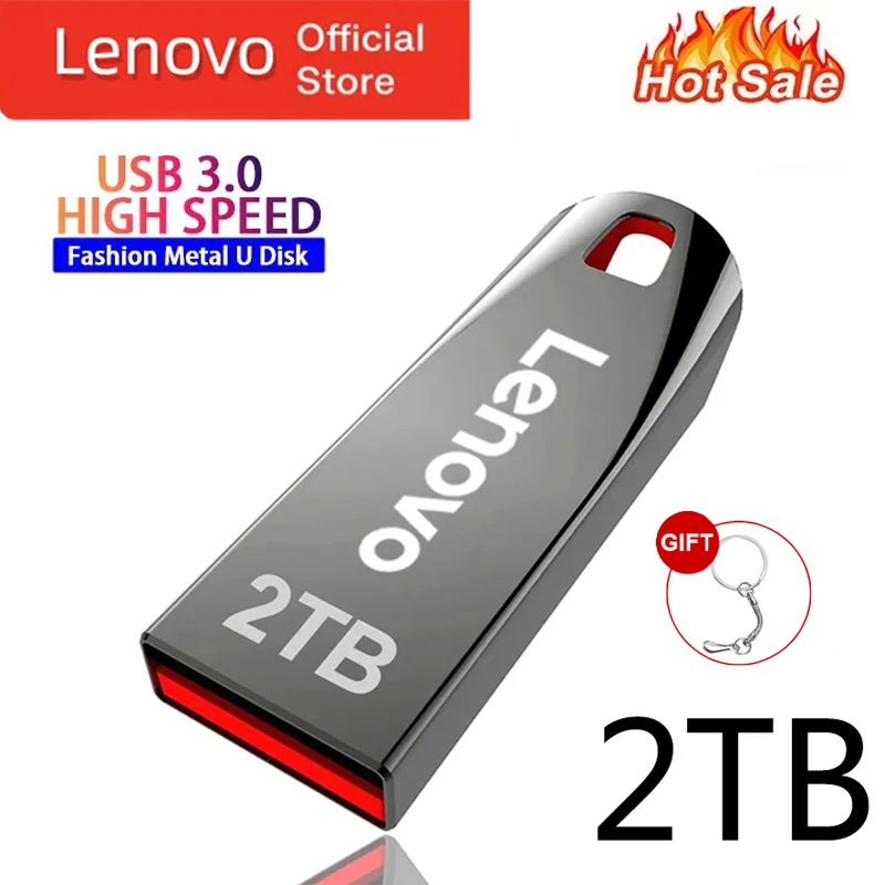 Oryginalny dysk Lenovo 2TB USB Flash 3.0 1TB Metal Real Capacity Memory Stick High Speed Storage U Disk do laptopa/tabletu Ps4