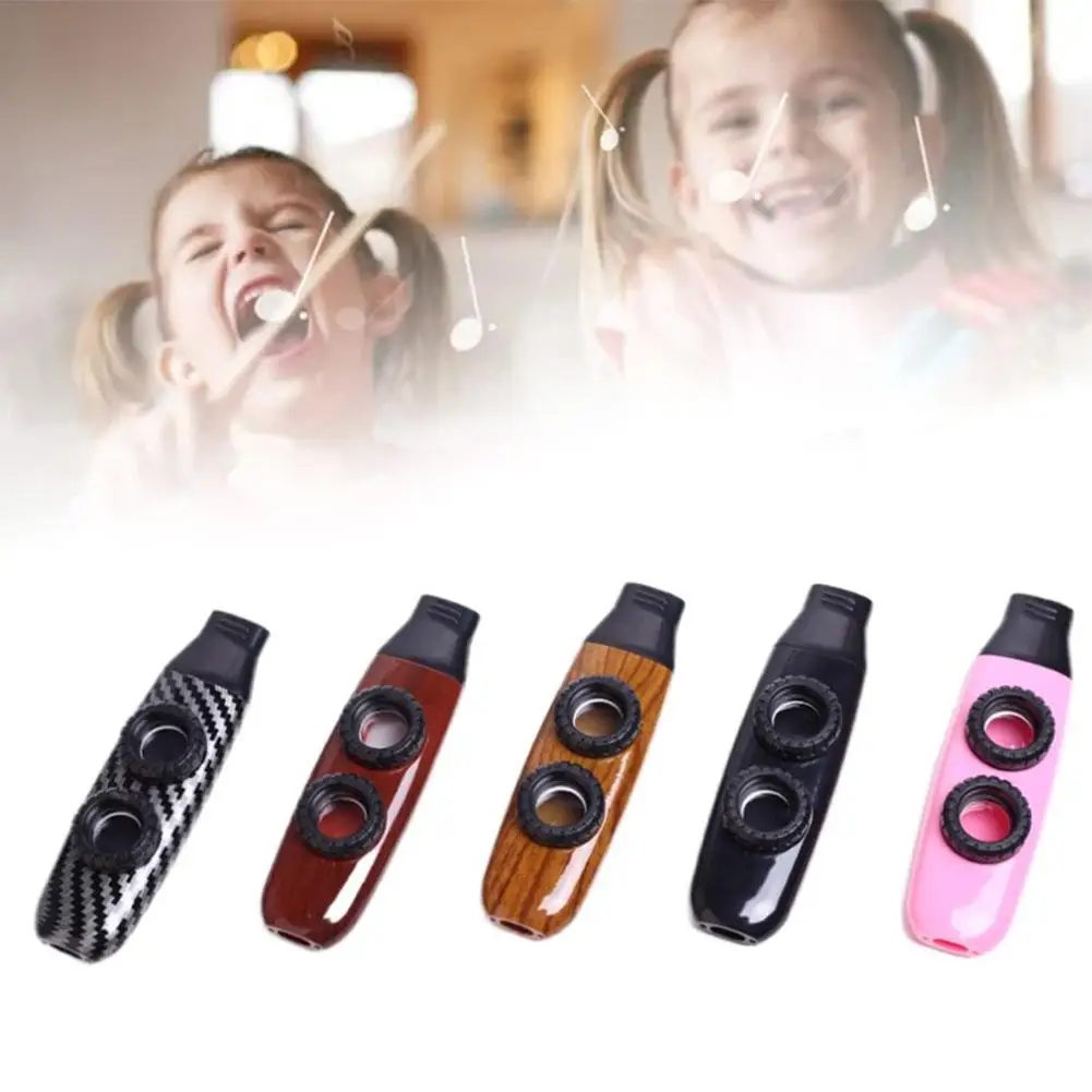 ABS Portable Mini Kazoo Double Film Kazoo Accompaniment Instrument Double With Guitar Hole Design Gift Musical Ukulele Chri E9R6