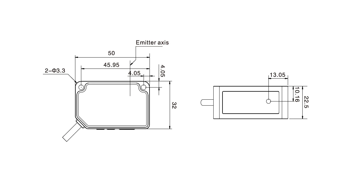 Akusense High Accuracy Analog 100mm-400mm long detection range CMOS Digital Displacement Distance Sensor