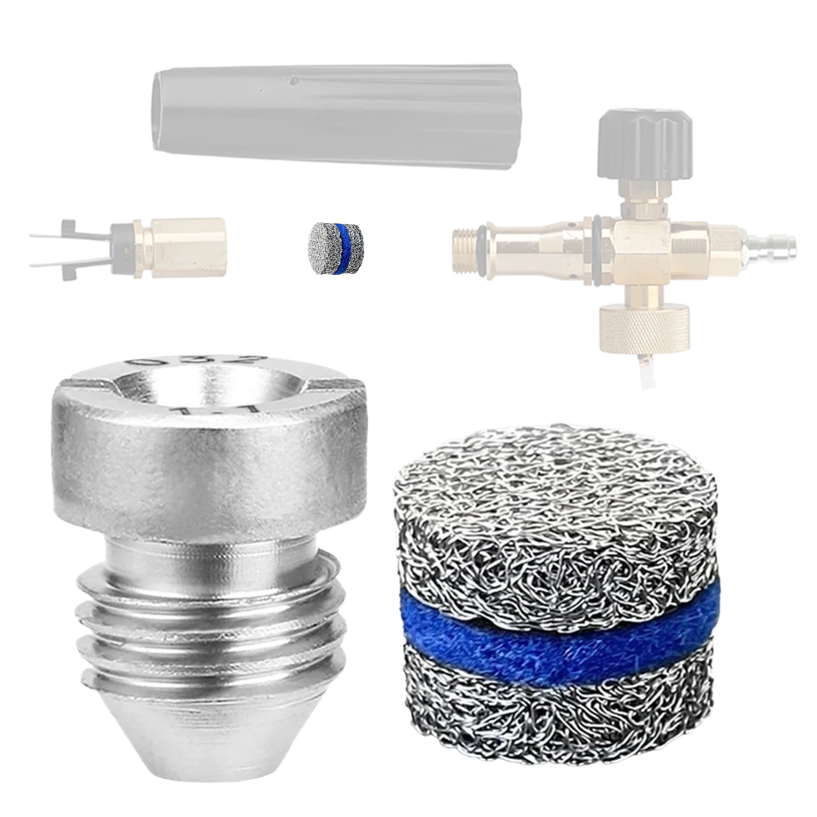 

Foam Cannon Nozzle and Filter Mesh Kit Replacement Thread Nozzle Tips and Mesh Filter Foam Generator for Washing Automotive