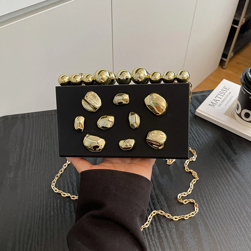 

Acrylic CHAINS Solid Shoulder Bags Candy Color Niche Design Sense 2025 Hot Sale Women's Bags Rivet Exquisite Crossbody Bags