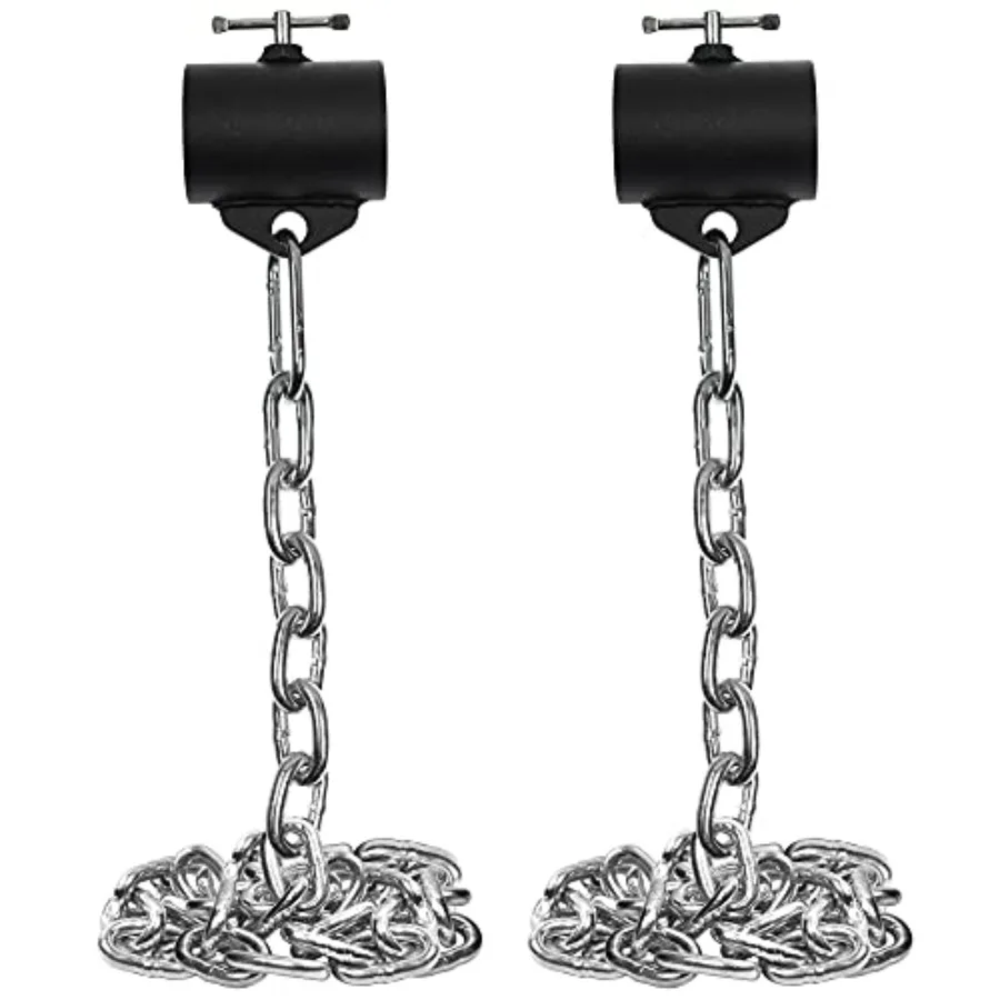 

Weight Lifting Chains with Collars - 1 Pair Available in Steel Workout Chains - Fitness Equipment for Deadlifts Bench Presses a