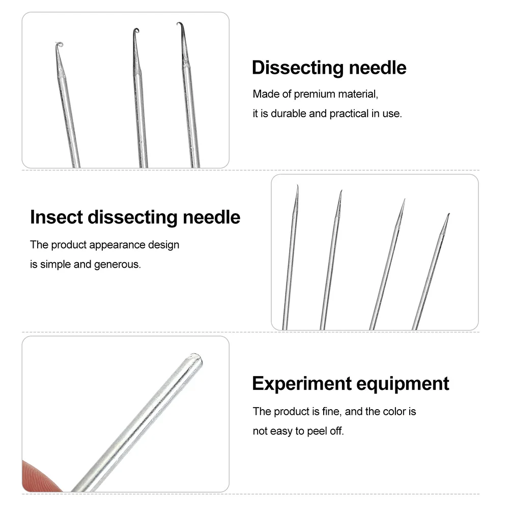 Imagem -06 - Metal Dissecando Agulhas para Laboratório Anatômico Ferramentas Químicas do Espécime Seguro Próprio Forte Rasgo e Resistência à Ruptura