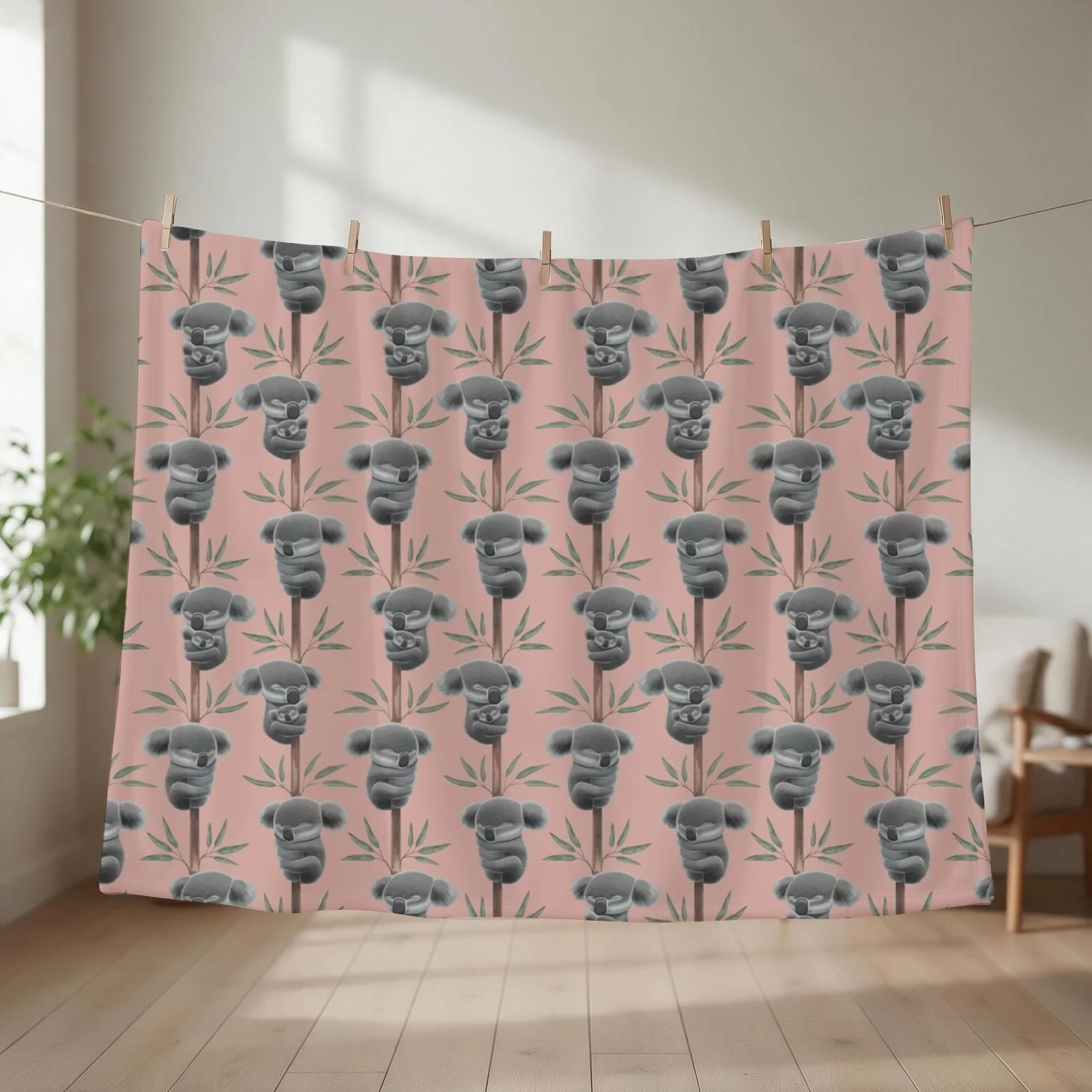 Sleeping koalas (Bushfire Emergency Wildlife Fund) Throw Blanket couch cozy soft plush fuzzy picnic outdoor blanket