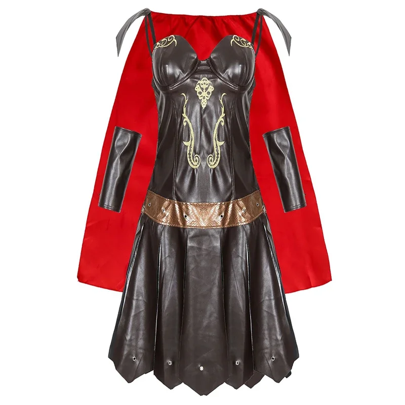 

Halloween Ancient Greek Women Warrior Costume Medieval Roman Gladiator Dress Warrior Princess Cosplay Party Costumes