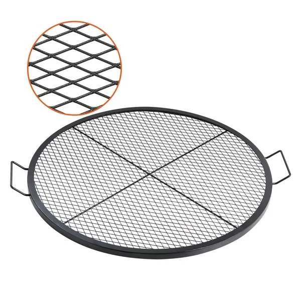 

X-Marks 36 Inch Fire Pit Grill Grate, Heavy Duty Steel BBQ Grid with Handle