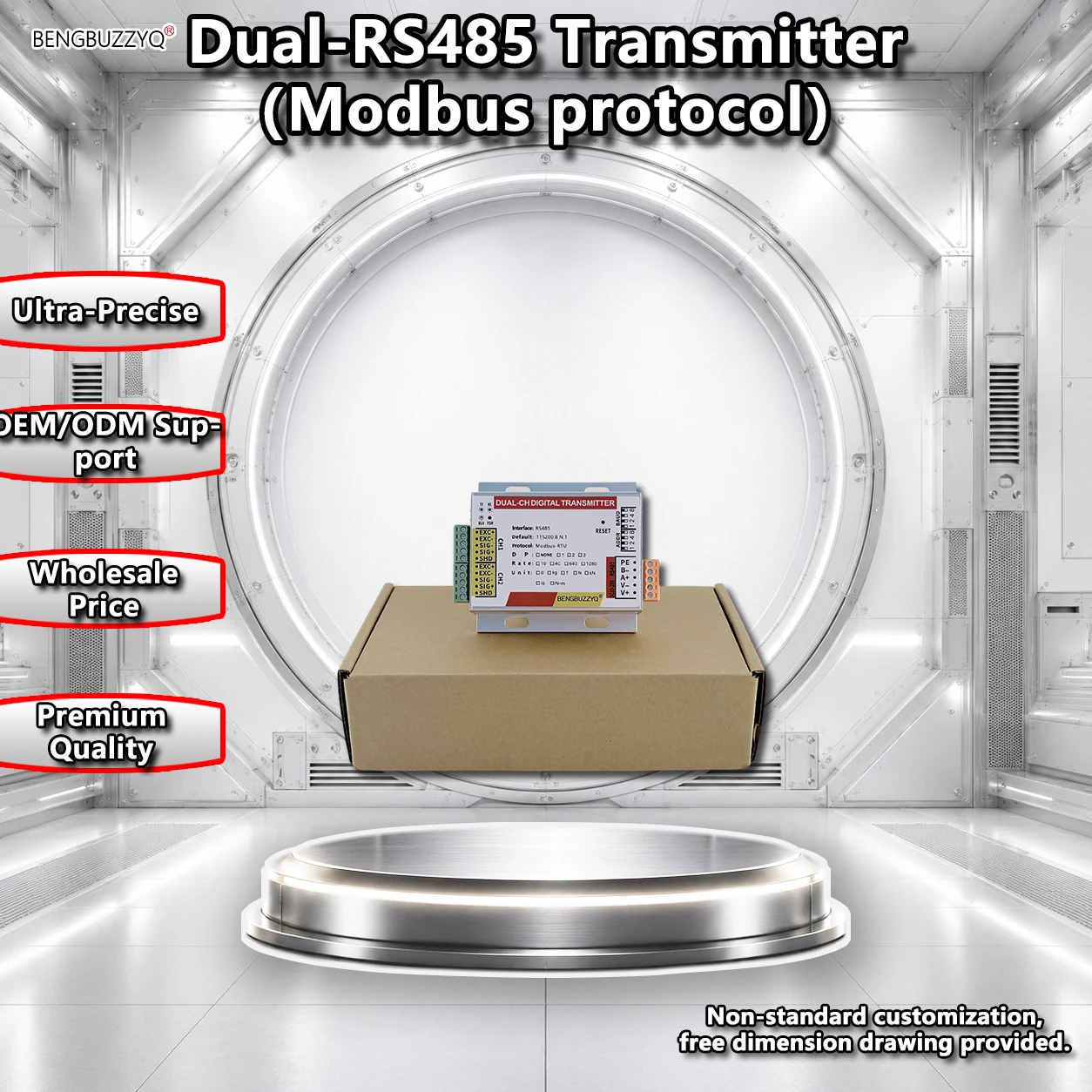 2-Channel Digital Weight Transmitter Load Cell Signal Amplifier RS485 Modbus-RTU Rail Mount Module