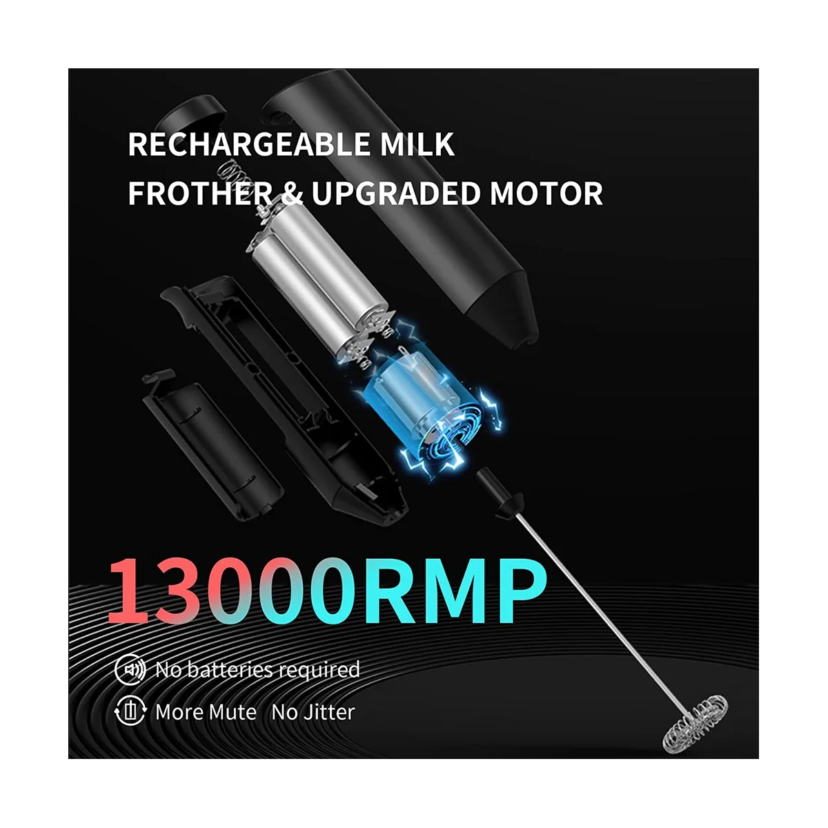 Handheld, elektrische Milch schäumer mit wiederauf ladbarem USB-Ständer, tragbarer Getränke mischer, einstellbarer Hänge ständer