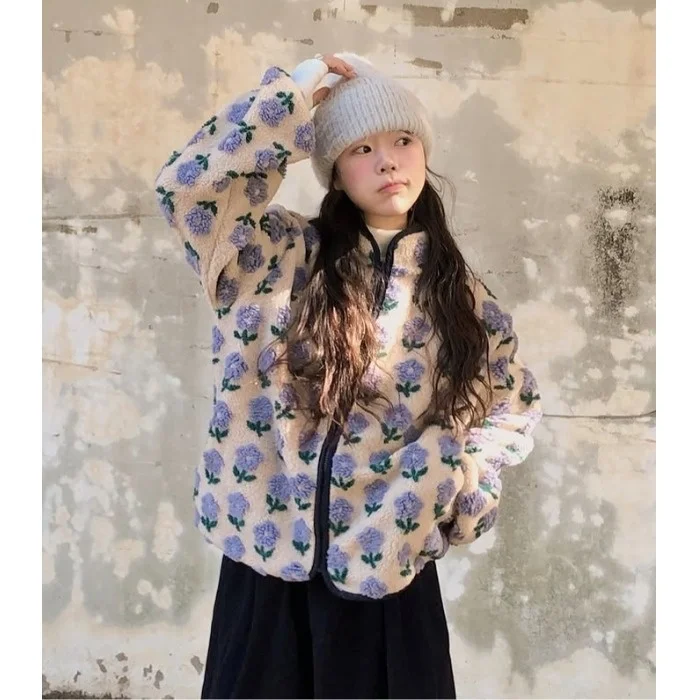 Piel de cordero Jaet mujer Sle cálido Aosphere invierno Faion 3D flor lindo coreano largo Sve ropa interior primavera otoño