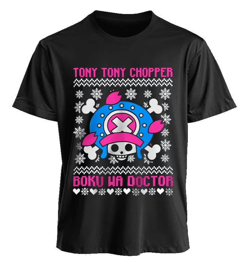Chopper One Piece Anime T Shirt Männer Frauen Casual Baumwolle Kurzarm T Winter Weihnachten Niedlichen Cartoon Grafik Drucken Tops Y2k