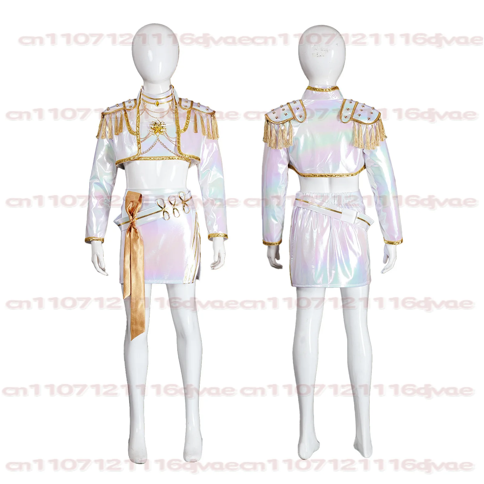 Kids Kpop Demon Hunters Huntrix Mira Cosplay Costume White Suit Child Girls Idol Roleplay Outfit for Halloween Carnival Parties