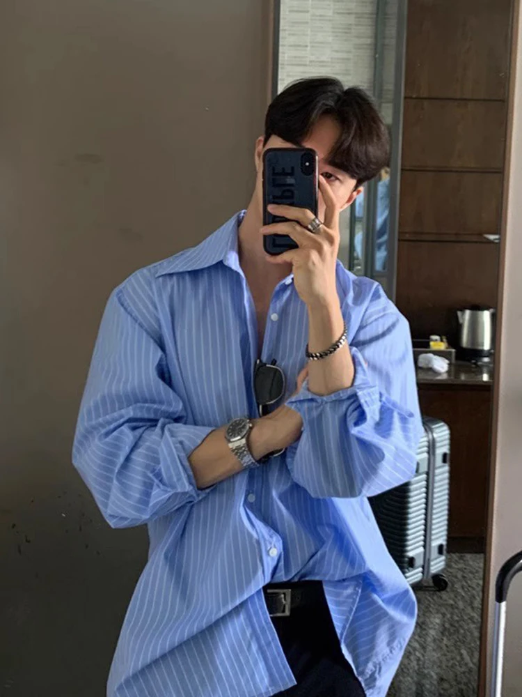 

Молодежная осенняя свободная рубашка в полоску в стиле преппи, не требующая глажки, от британского модного бренда Barber Trendy, в стиле медицинской сорочки...