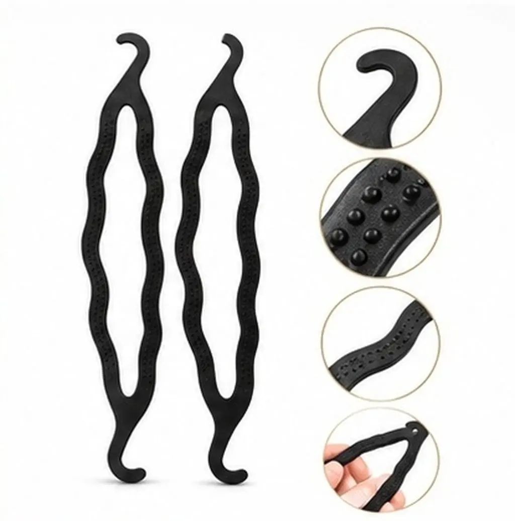 20Pcs Black Plastic Hair Bun Maker Dual Hook Chignon Styler for Women Girls Versatile Portable Beginner Friendly Hair Donut