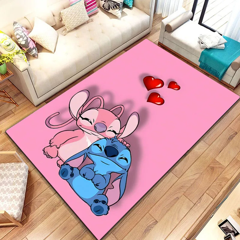 Disney Stitch Carpet Yoga Living Room Decor Children\'s Crawling Mat Doormat Living Room Area Rug Games Area Washroom Floor Mat