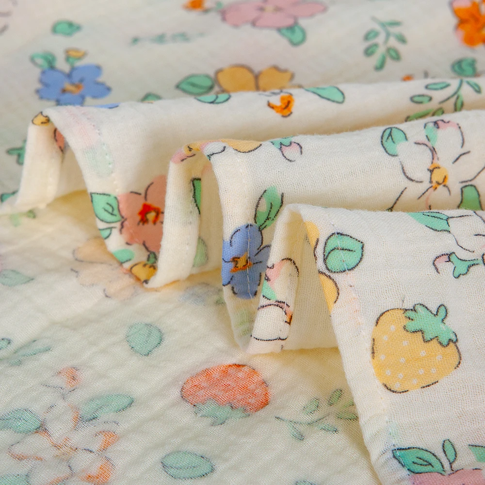 Image 7: Couverture Double gaze en coton pur pour bébé, serviette d'été respirante, confortable, douce et délicate pour protéger la peau