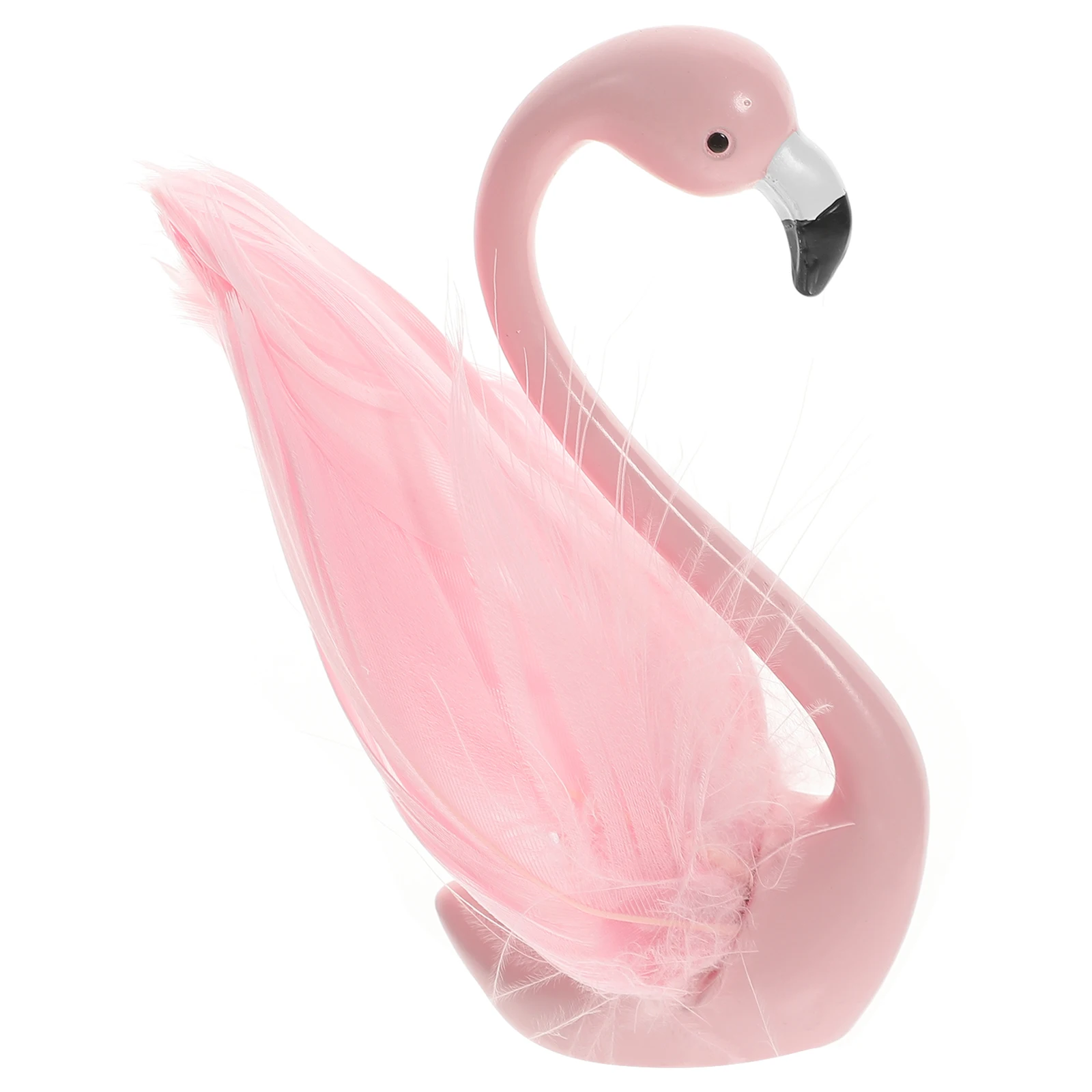 Small Cute Pink Flamingo Statue Resin Flamingo Figurine DIY Cake Toppers multiuse Birthday Cake Decor Hawaii Luau party Supplies