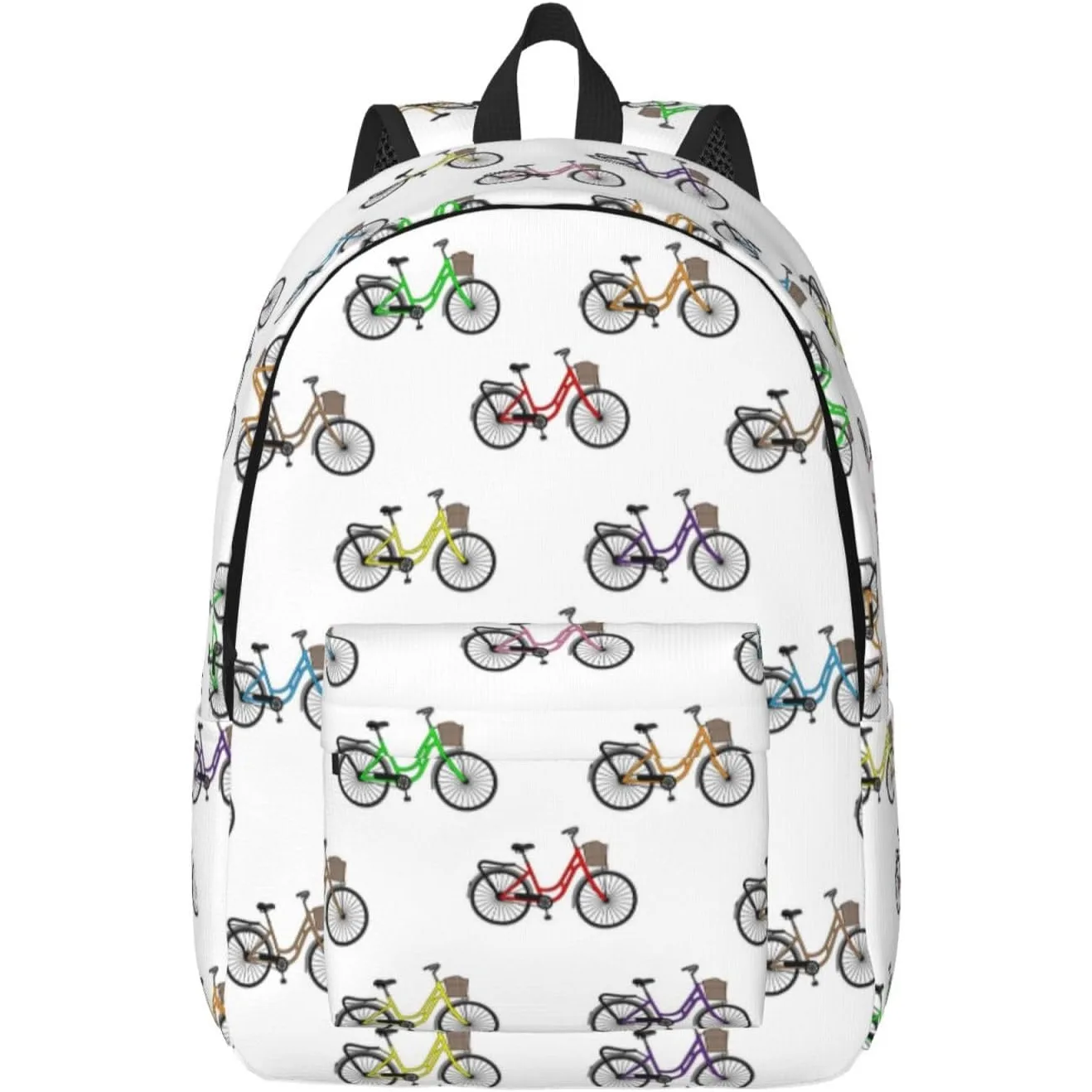 

Travel Laptop Backpack - colorful bicycle Pattern Computer Canvas Backpack Bag with Adjustable Straps