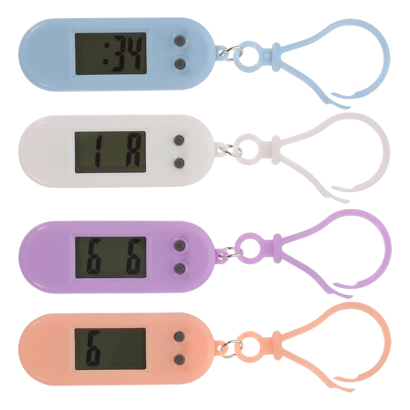 

4pcs Pocket Watch Keychain Premium Durable Simple Design Easy Read Belt Loop Backpack Gift for Family Friends Adults Children