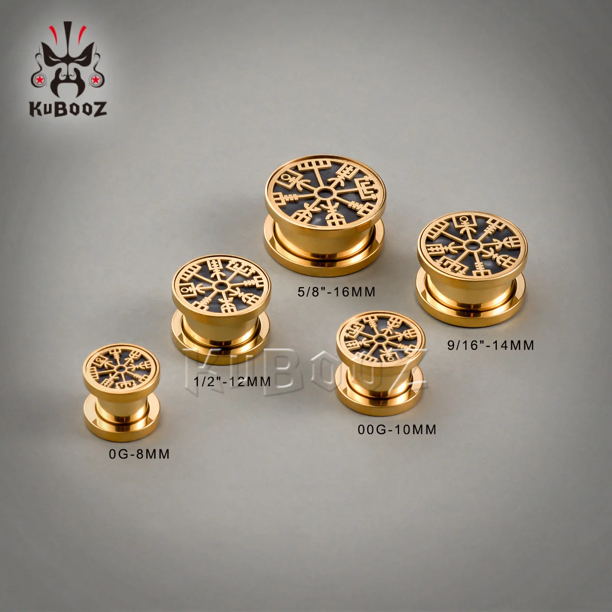 Wholesale Ear Gauges Tunnels Plugs Golden Runes Stretcher Ears Expander Piercing Jewelry Stainless Steel Earrings 28PCS