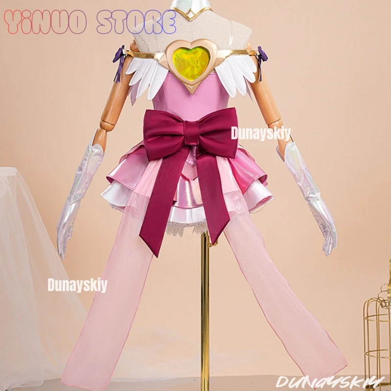 Game Overwatch Juno Cosplay The Magic Girl Role Playing Costume Cute Anime Lolita Pink Dress For Women Halloween Party Uniform