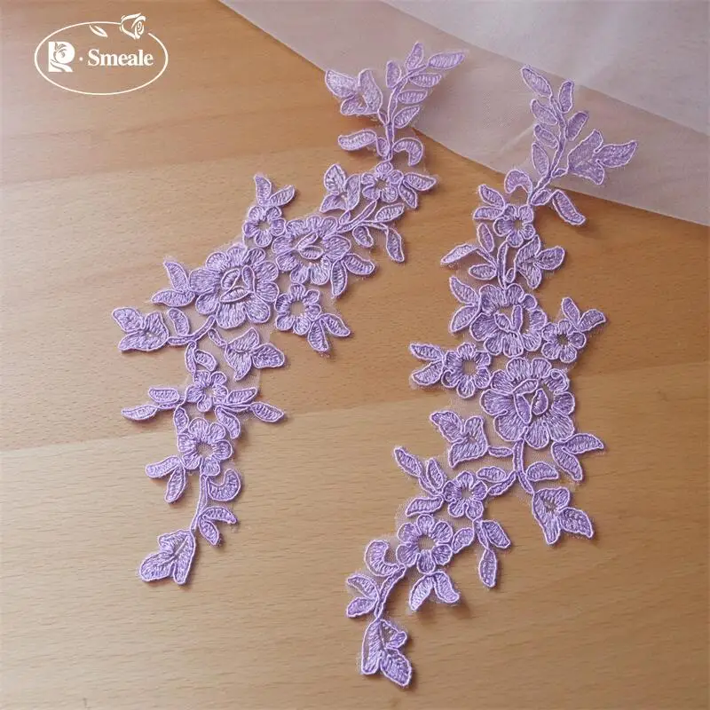 20 Stück/10 Paar Spitzenborte mit glänzenden Pailletten und verspiegelten Blumen. Hochzeitskleid, Hochzeitsschuhe, Kopfschmuck, DIY-Nähzubehör RS253203 – Detail 5