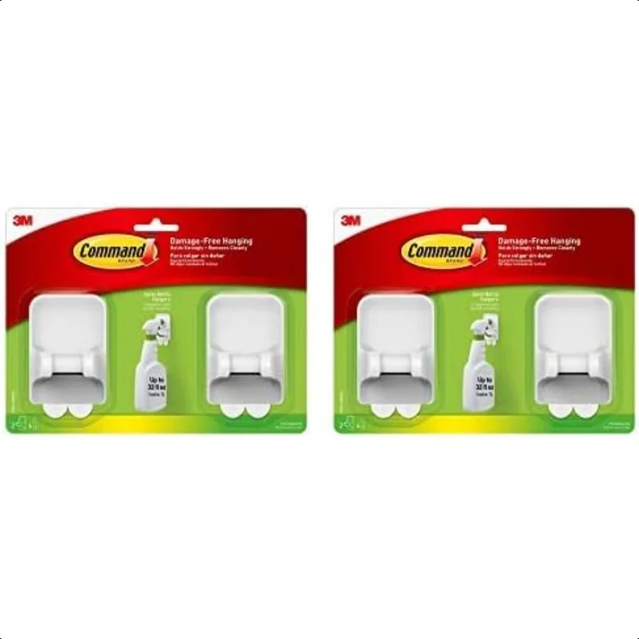 

Spray Bottle Hangers White Holds up to 32 fl oz. 2Hangers 4Strips Organize DamageFree Pack of 2