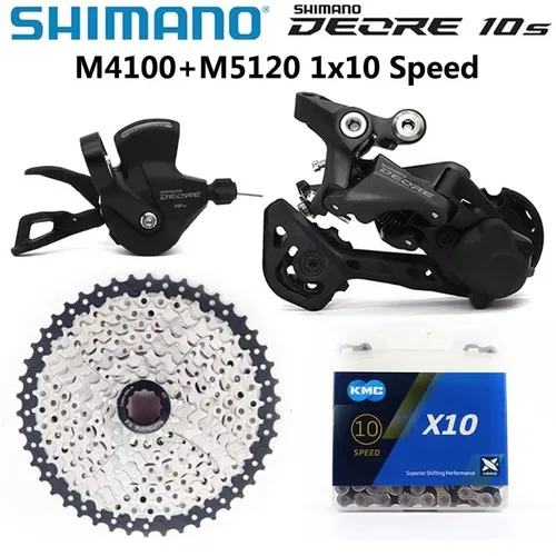 SHIMANO DEORE M4100 10S Groupset MTB bicicleta de montaña 1x10 velocidades Sunshine Cassette M5120/M4120 desviador trasero M4100 palanca de cambios