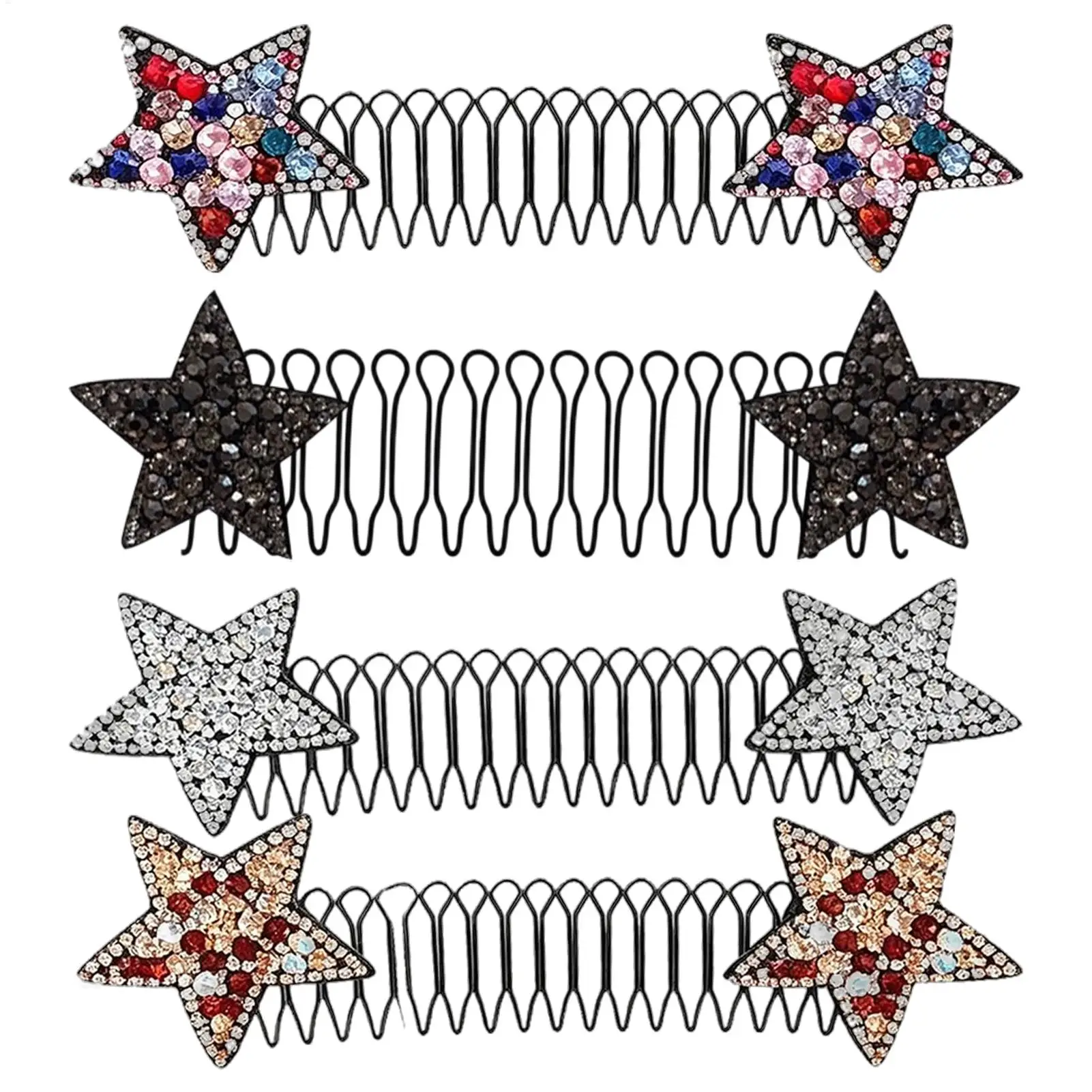 1PC Bangs Fixed Insert Comb Invisible Star Broken Hair Hairpins Roll Curve Needle Styling Accessories hair style Tiara Tools