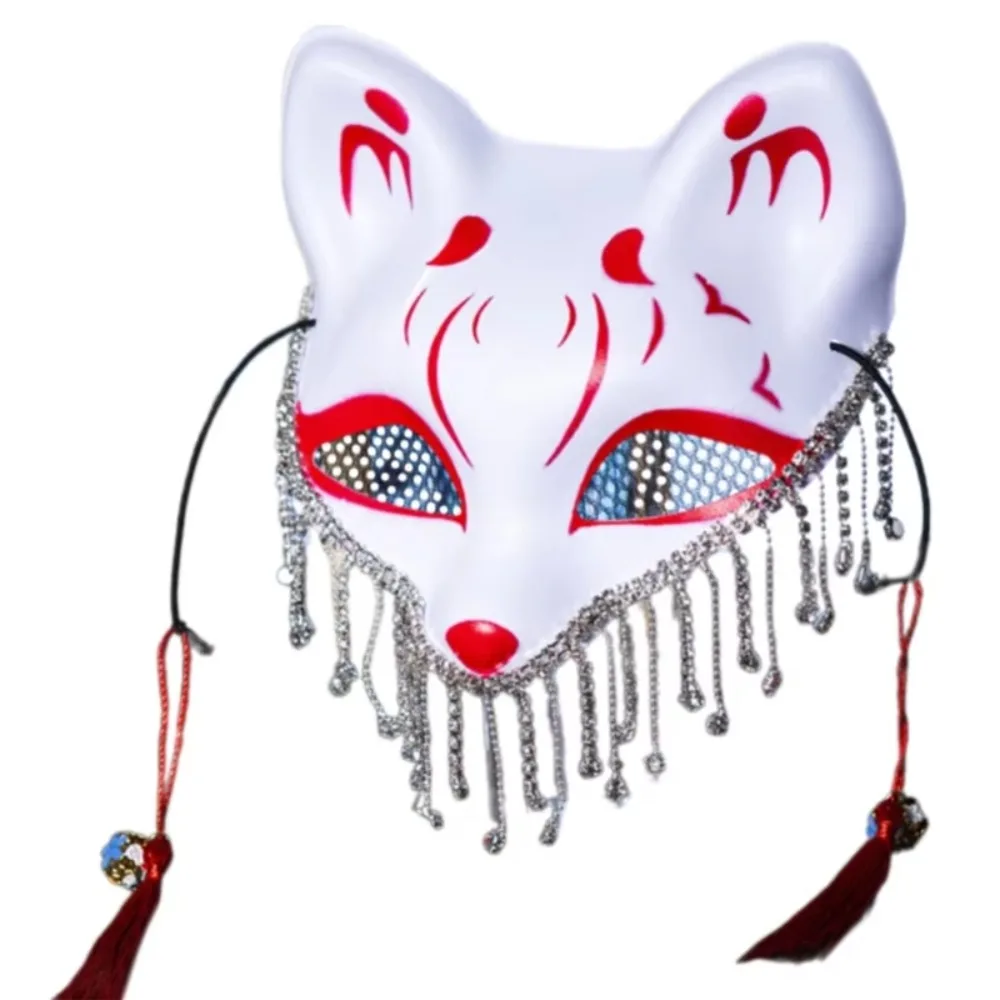 

Carnival Party Supplies Animal Mask Tassel Rhinestone Half Face Mask Makeup Hollow Out Venice Masquerade Masks Women