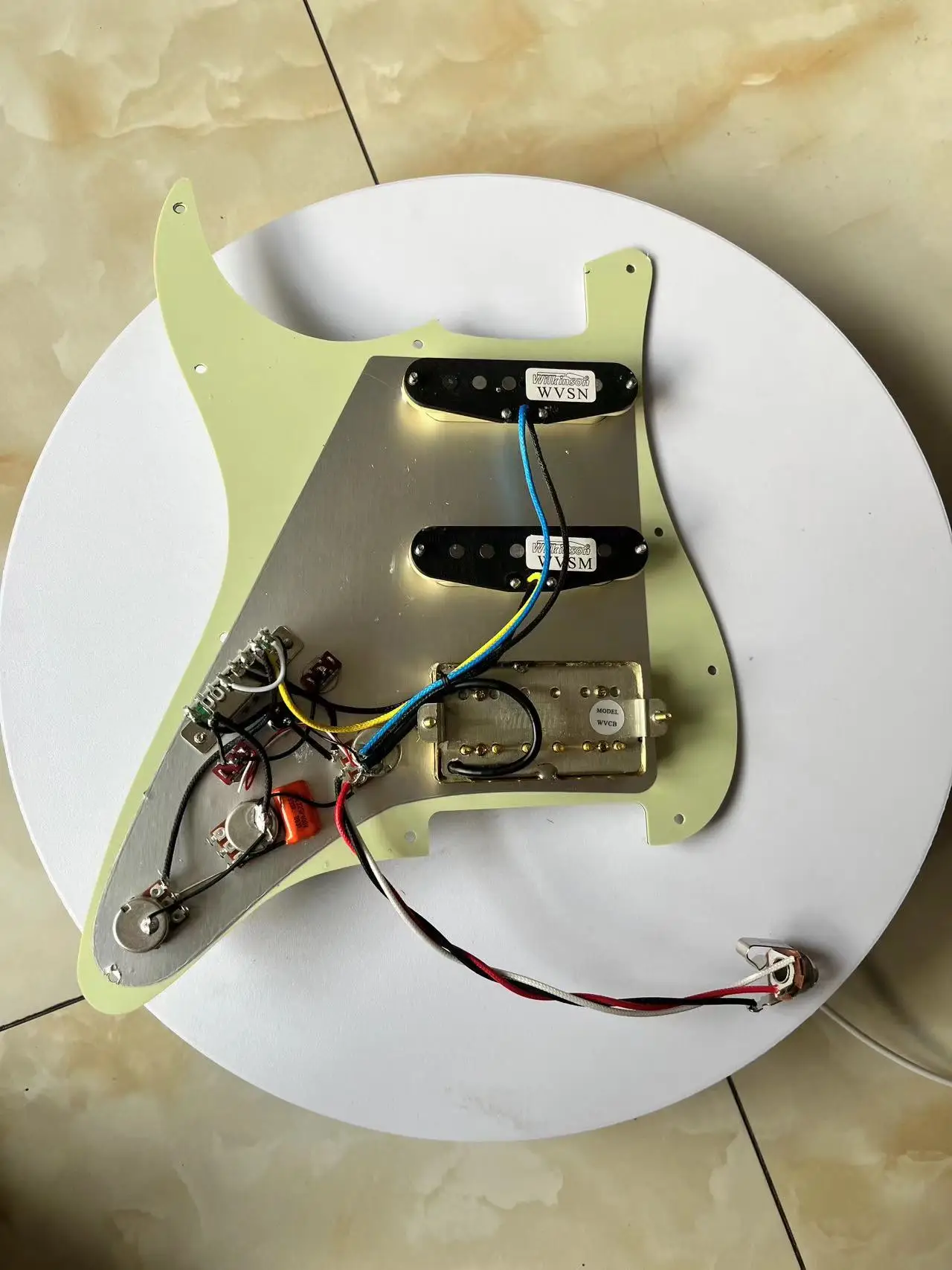 HSS Upgrade Prewired  Guitar Pickguard Set Multifunction Switch Wilkinson Alnico 5 Gold Humbucker Pickups