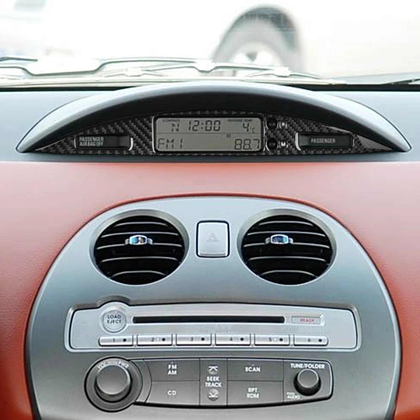 Carbon Fiber Car Accessories Central Console Clock Panel Interior Cover Trim Sticker Modified For Mitsubishi Eclipse 2006—2012