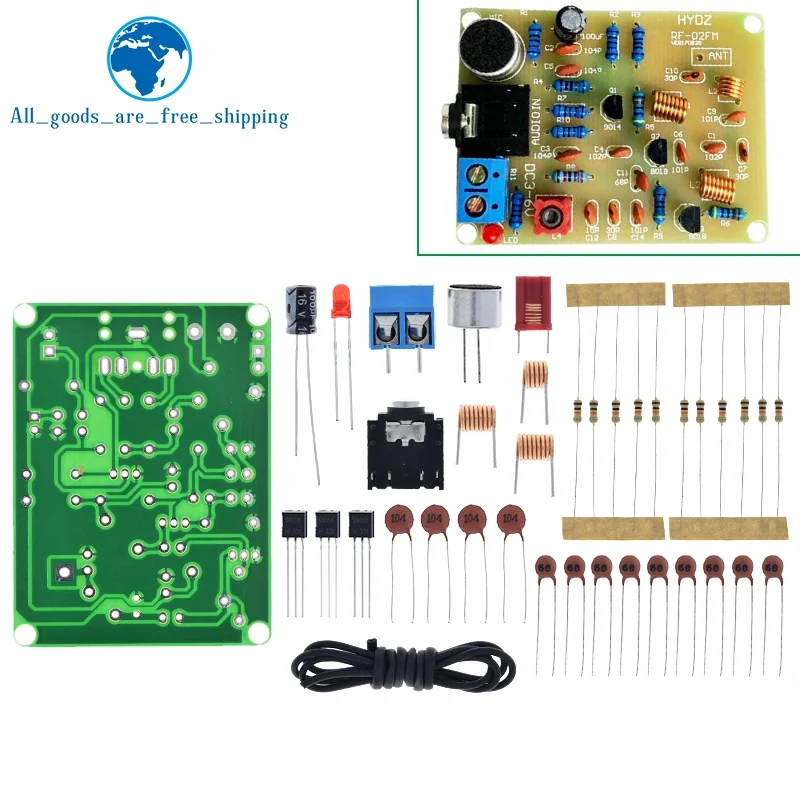 88-108MHz FM Frequency Modulation Wireless Microphone Module DIY Kits Transmitter Board Parts DC 3-6V FM Transmitter Module
