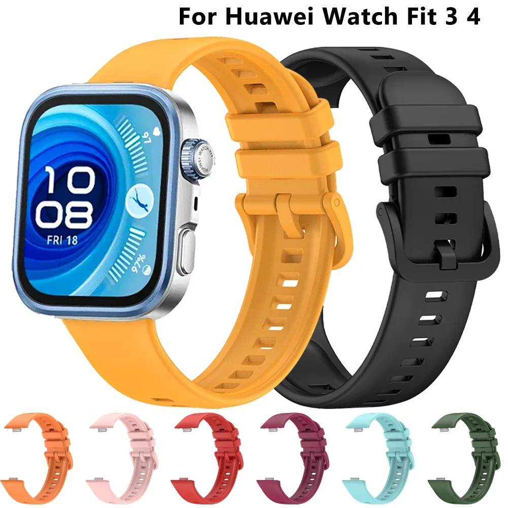 

Мягкий силиконовый ремешок для Huawei Watch Fit 4/4 Pro, удобный дышащий сменный браслет для Huawei Watch Fit 3, аксессуары