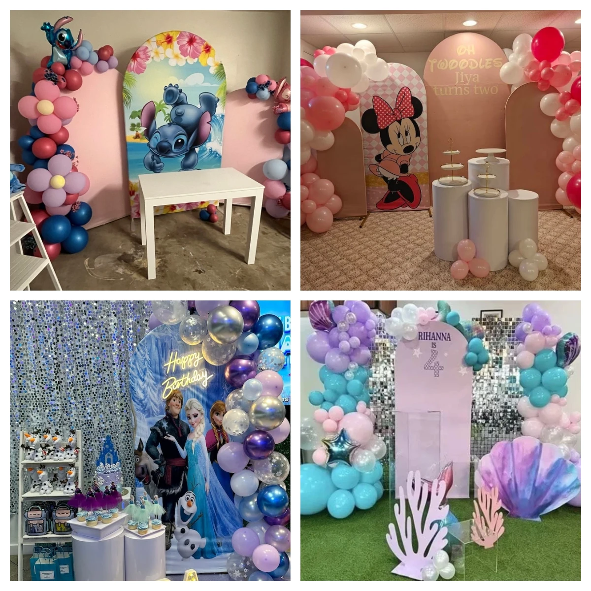 Disney Girl Princess Undersea World Little Mermaid Cartoon Kids Arch Backdrop Background Girls Birthday Party Backdrop Cover