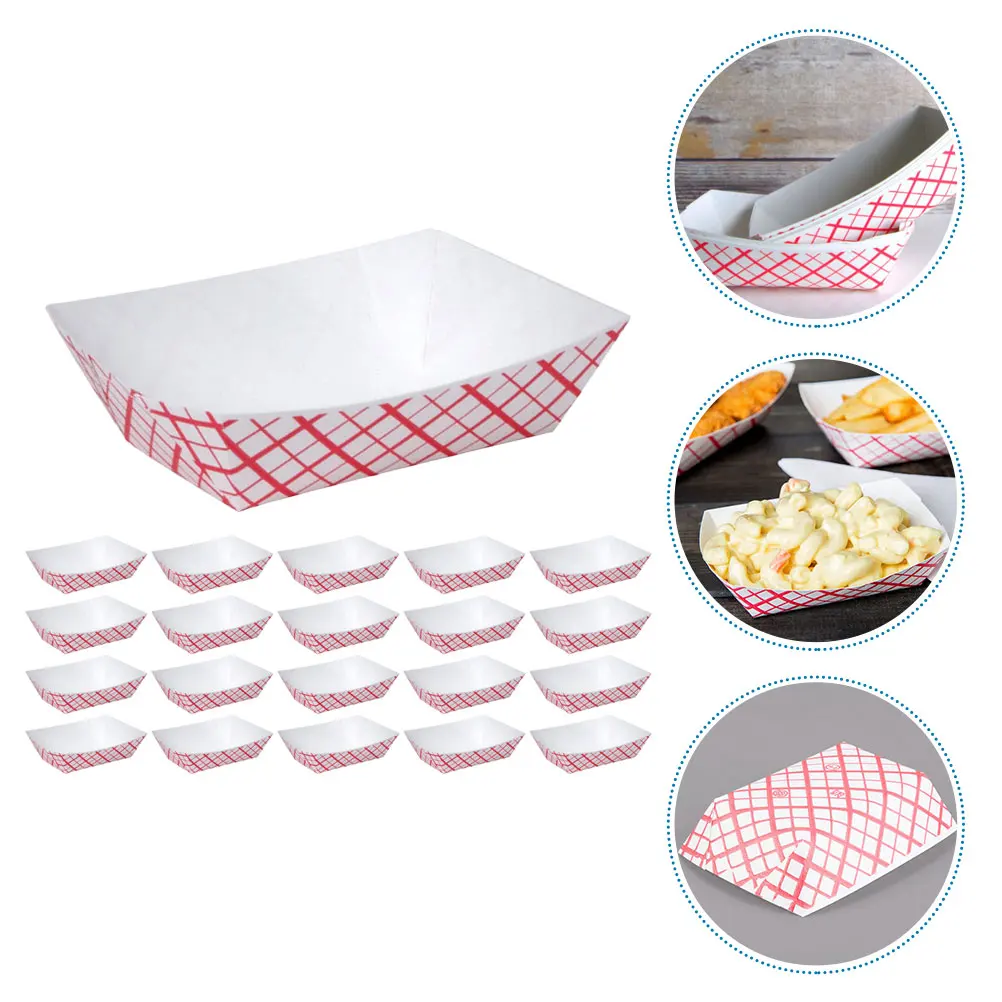 

50pcs Multi-Function Food Boats Disposable Snack Trays Household Dessert Dishes Compact Paper Serving Plates For Daily Use