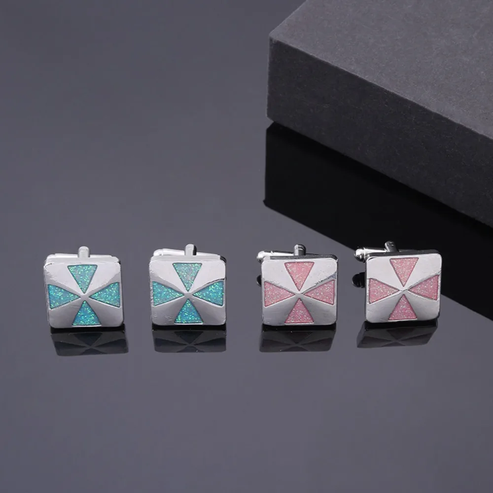 

A Pair New Arrival Wholesale Glitter Square Resin Cufflinks for Men Luxury Shirt Buttons High-End Business Accessories