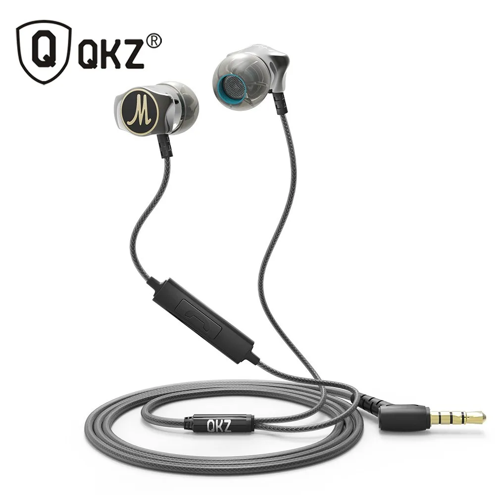 QKZ DM7 سماعة أذن مصنوعة من سبائك الزنك HiFi fone de ouvido BASS سماعة أذن مزودة بالمكبس سماعة رأس ستيريو ذات نسخة أساسية للهواتف الذكية