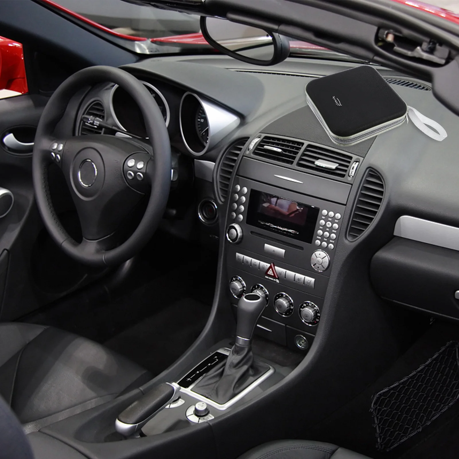 40 Capacity CD Storage Bag Disc Case DVD Pouch Protector Large Box 165X155cm Holder Car Black