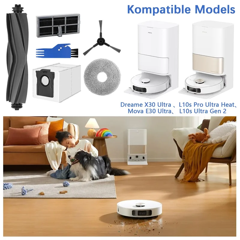 ملحقات أجزاء المكنسة الكهربائية UNCL لـ Dreame X40 Ultra/L10s Ultra Gen 2/L10s Pro Ultra Heat/X30 Ultra/Mova E30 Ultra