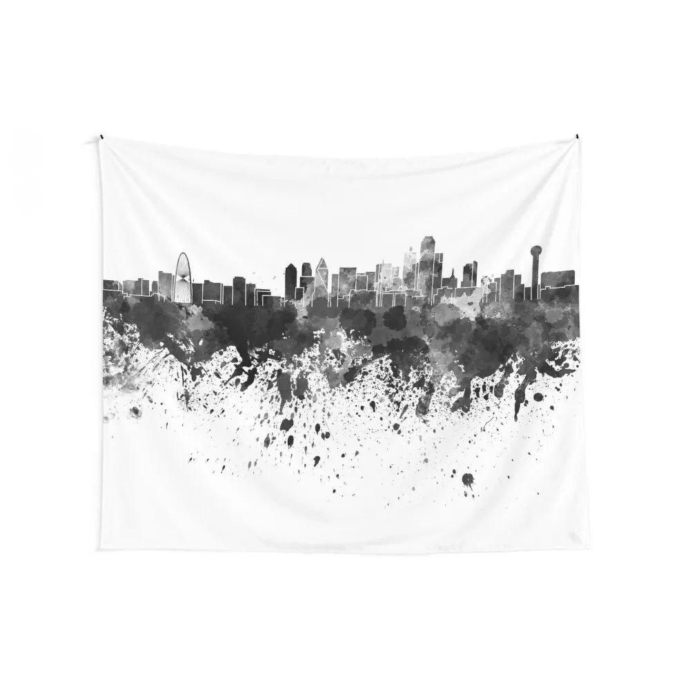 Dallas skyline in black watercolor Tapestry Hanging Wall Decorations For Your Bedroom Home Decorations Tapestry