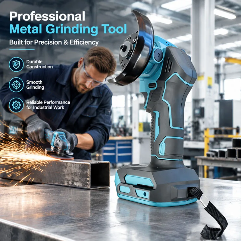 Multi Functional Angle Grinder, Wireless Portable Polishing Machine, Household Industrial Rust Removal and Cutting Electric Tool