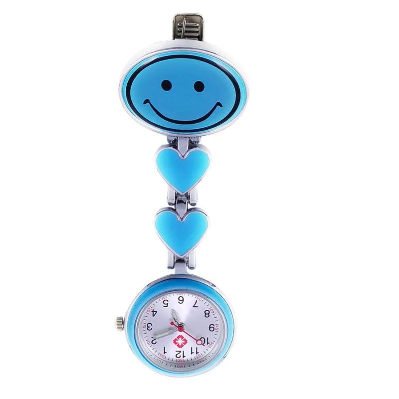 Doppel Herz Big Smiling Face Nurse's Watch Pocket Watch Medical Pin Luminous Pointer Pocket Watch Large Dial Stylish round Chest