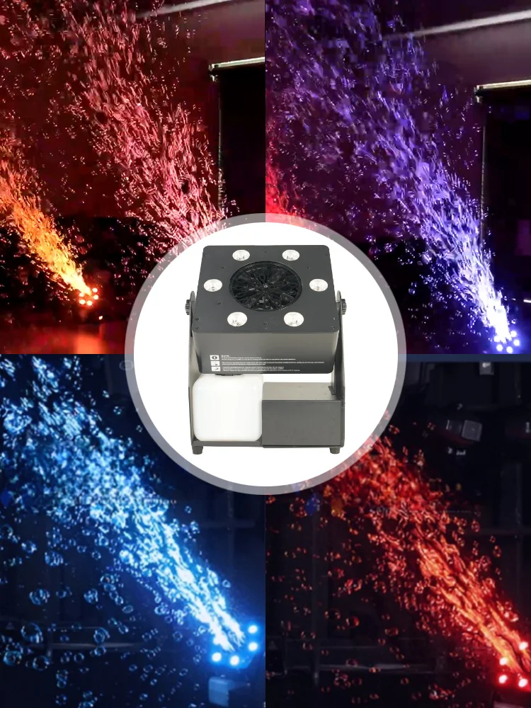 Electric Stage Bubble Effect Machine DMX Remote Control 6x4W LED RGBW Bubble Machine for Wedding Party