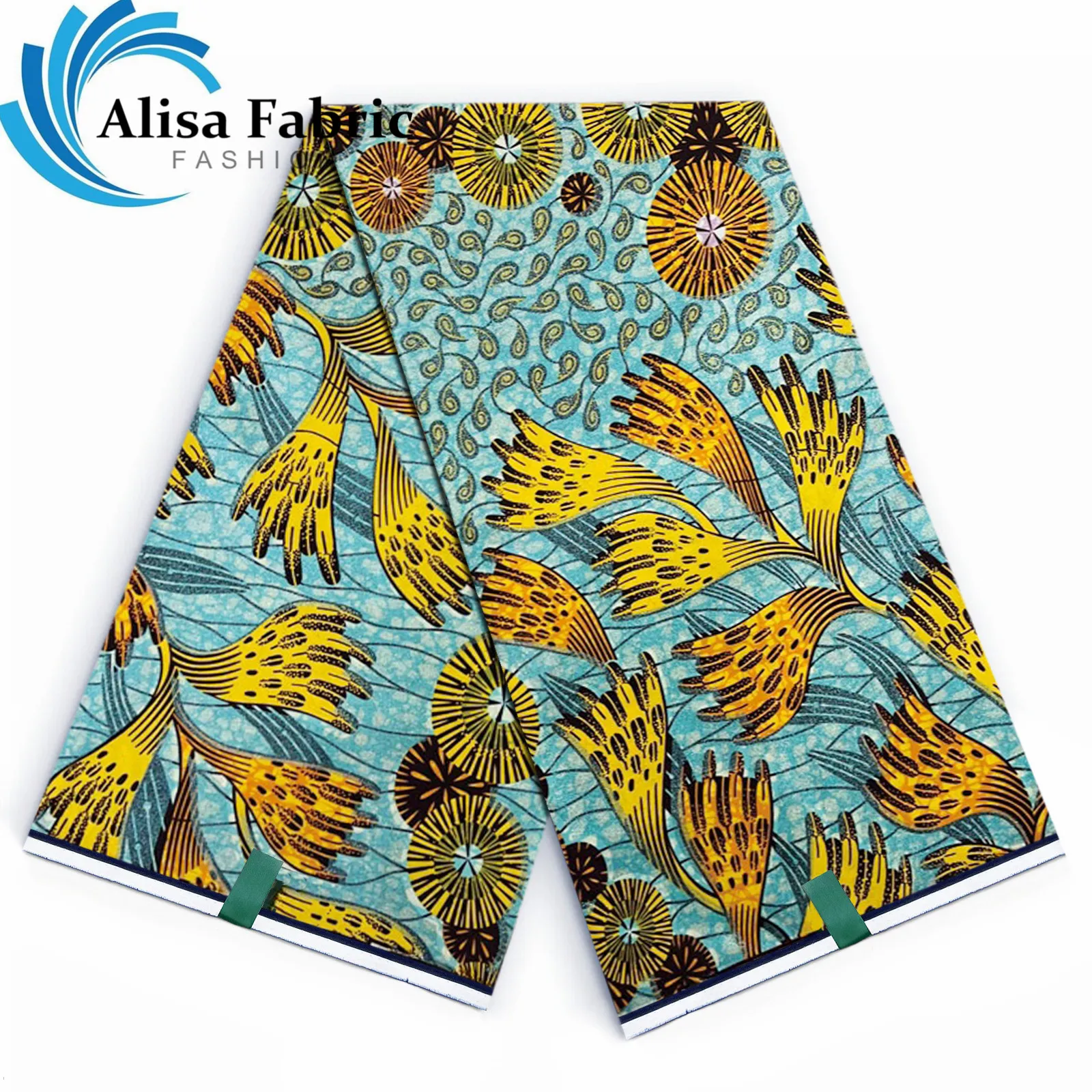 

Grand Super 100% Cotton African Wax Fabric High Quality Wax Print Ankara Fabric For Sewing 6yards Women Fabric VL1991