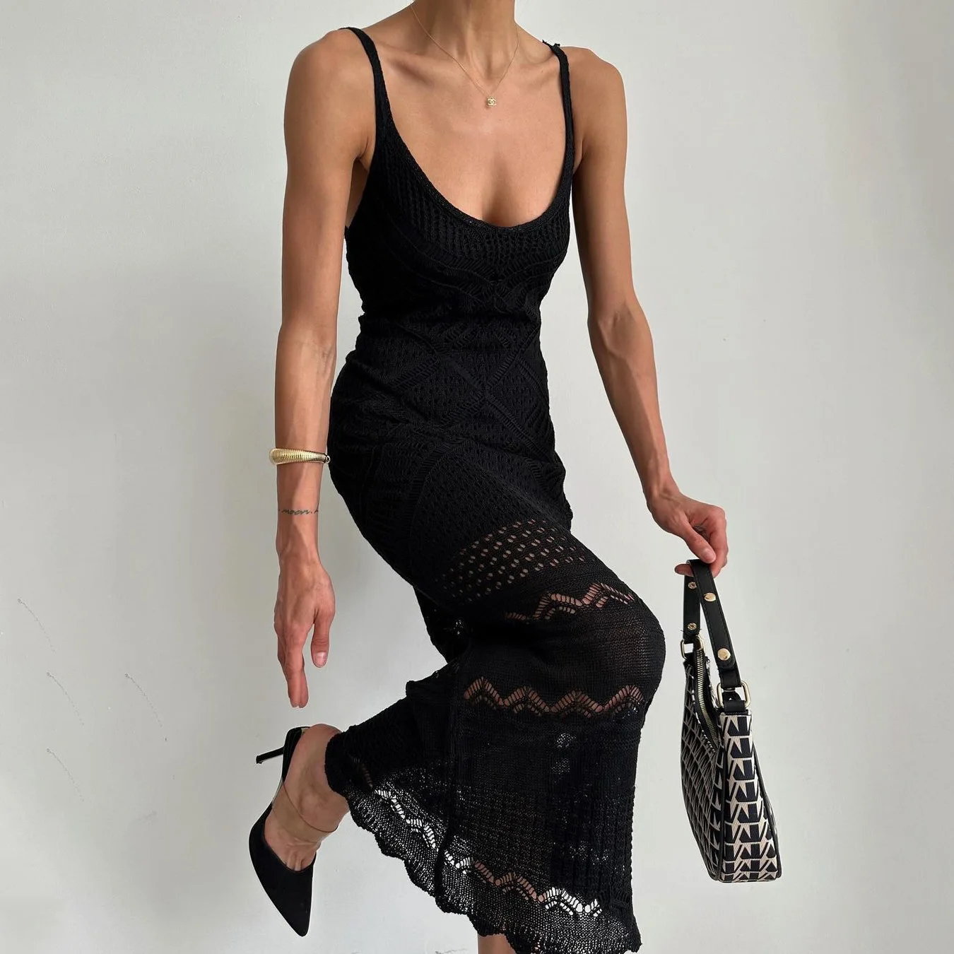 Abiti lunghi bohémien aderenti con cinturino senza maniche per donna Abito estivo da vacanza in maglia elastica Boho Beach Party a righe scavate